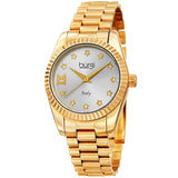 Burgi Designer Quartz Crystal Silver Dial Ladies Watch BUR194YG - The Watches Men & Co