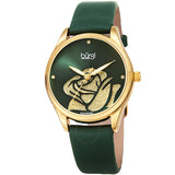 Burgi Diamond Accented Flower Quartz Green Dial Ladies Watch BUR189GN - The Watches Men & Co