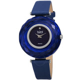 Burgi Faceted Crystal Bezel Diamond Blue Dial Ladies Watch BUR252BU - The Watches Men & Co