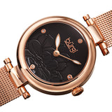 Burgi Flower Marker Quartz Diamond Black Dial Ladies Watch BUR260RGBK - The Watches Men & Co #2