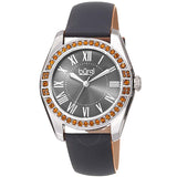 Burgi Grey Dial Grey Leather Ladies Watch BUR206GY - The Watches Men & Co