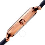 Burgi Ladies Engraved Argyle Diamond Dial Blue Leather Strap Watch - The Watches Men & Co #3