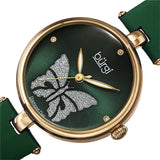 Burgi Pretty Butterfly Quartz Crystal Green Dial Ladies Watch BUR233GN - The Watches Men & Co #2