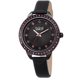 Burgi Quartz Crystal Black Dial Ladies Watch BUR161BK - The Watches Men & Co