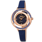Burgi Quartz Diamond Blue Dial Ladies Watch BUR261BU - The Watches Men & Co