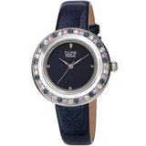 Burgi Quartz Diamond Blue Dial Blue Polyurethane Ladies Watch BUR265BU - The Watches Men & Co