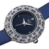 Burgi Quartz Diamond Crystal Blue Dial Ladies Watch BUR240BU - The Watches Men & Co #2
