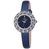 Burgi Quartz Diamond Crystal Blue Dial Ladies Watch BUR240BU - The Watches Men & Co