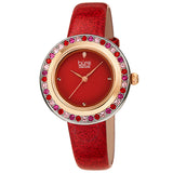 Burgi Quartz Diamond Red Dial Ladies Watch BUR265RD - The Watches Men & Co