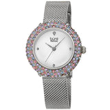 Burgi Quartz Diamond Silver Dial Ladies Watch BUR258SSPK - The Watches Men & Co