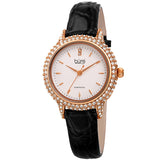 Burgi Quartz Diamond White Dial Ladies Watch BUR249BK - The Watches Men & Co