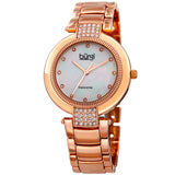 Burgi Quartz Diamond White Mother of Pearl Dial Ladies Watch BUR181RG - The Watches Men & Co