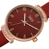 Burgi Quartz Red Dial Red Leather Ladies Watch BUR254RD - The Watches Men & Co #2