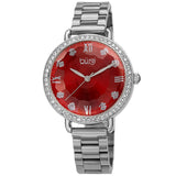Burgi Quartz Red Dial Stainless Steel Ladies Watch BUR269SSRD - The Watches Men & Co