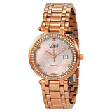 Burgi Quartz Rose Gold-tone Diamond Bracelet Ladies Watch BUR055RG - The Watches Men & Co