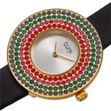 Burgi Quartz Silver Dial Black Satin Ladies Watch BUR270YG - The Watches Men & Co #2