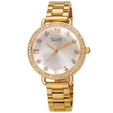 Burgi Quartz Silver Dial Gold-tone Ladies Watch BUR269YG - The Watches Men & Co