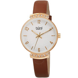 Burgi Quartz Silver Dial Ladies Watch BUR254BR - The Watches Men & Co