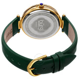 Burgi Quartz White Dial Green Leather Ladies Watch BUR182GN - The Watches Men & Co #4