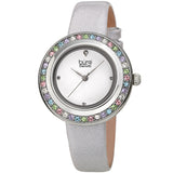 Burgi Quartz White Dial Silver Polyurethane Ladies Watch BUR265SS - The Watches Men & Co
