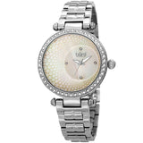 Burgi Quartz White Mother of Pearl Dial Ladies Watch BUR183SS - The Watches Men & Co