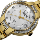 Burgi Silver Dial Gold-tone Ladies Watch BUR077YG - The Watches Men & Co #2