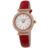 Burgi Silver Dial Red Leather Ladies Watch BUR230RD - The Watches Men & Co