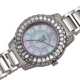 Burgi Silver-Tone Brass Mother of Pearl Dial Diamond Ladies Watch BUR095SS - The Watches Men & Co #3