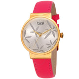 Burgi Sparkling Flower Quartz Silver Dial Ladies Watch BUR191PK - The Watches Men & Co