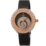 Burgi Swirl Quartz Diamond Black Dial Ladies Watch BUR259BK - The Watches Men & Co