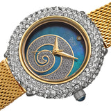 Burgi Swirl Quartz Diamond Blue Dial Ladies Watch BUR259YGBU - The Watches Men & Co #2
