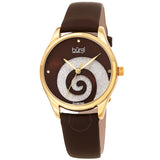 Burgi Swirl Quartz Diamond Brown Dial Ladies Watch BUR201BR - The Watches Men & Co