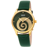 Burgi Swirl Quartz Diamond Green Dial Ladies Watch BUR201GN - The Watches Men & Co
