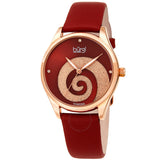 Burgi Swirl Quartz Diamond Red Dial Ladies Watch BUR201RGR - The Watches Men & Co