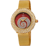 Burgi Swirl Quartz Diamond Red Dial Ladies Watch BUR259YGR - The Watches Men & Co