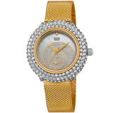 Burgi Swirl Quartz Diamond White Dial Ladies Watch BUR259YGS - The Watches Men & Co