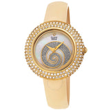 Burgi Swirl Quartz White Dial Ladies Watch BUR209YG - The Watches Men & Co
