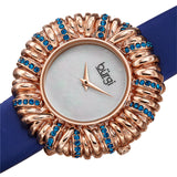 Burgi Twisted Bezel Quartz Crystal White Dial Ladies Watch BUR255BU - The Watches Men & Co #2