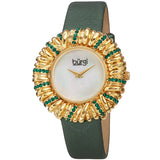 Burgi Twisted Bezel Quartz Diamond White Dial Ladies Watch BUR255GN - The Watches Men & Co