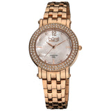 Burgi White Mother of Pearl Dial Ladies Watch BUR079RG - The Watches Men & Co