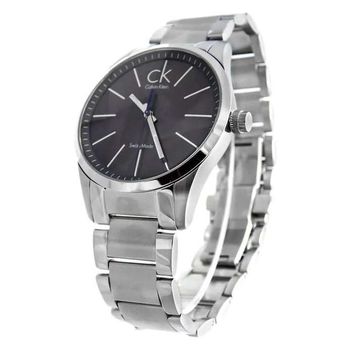 Calvin Klein Bold K2241107 watch side profile displaying stainless steel case and bracelet