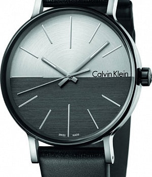 Calvin Klein Boost watch with split dial in black and white tones