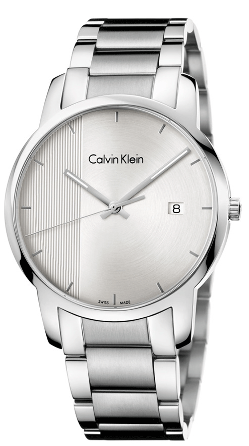 Calvin Klein City Chronograph silver dial watch with silver steel bracelet