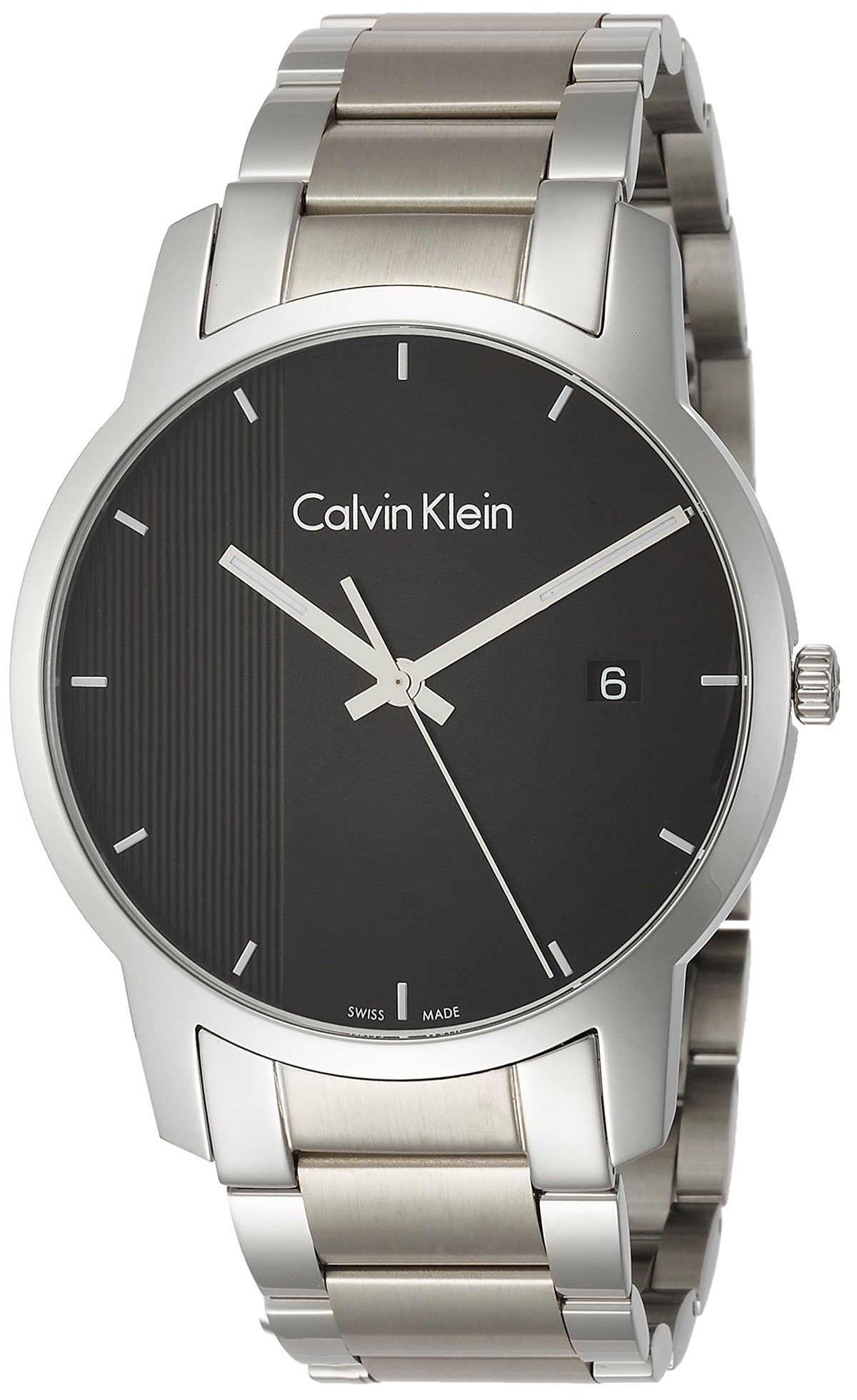 Calvin Klein City watch side profile with stainless steel band