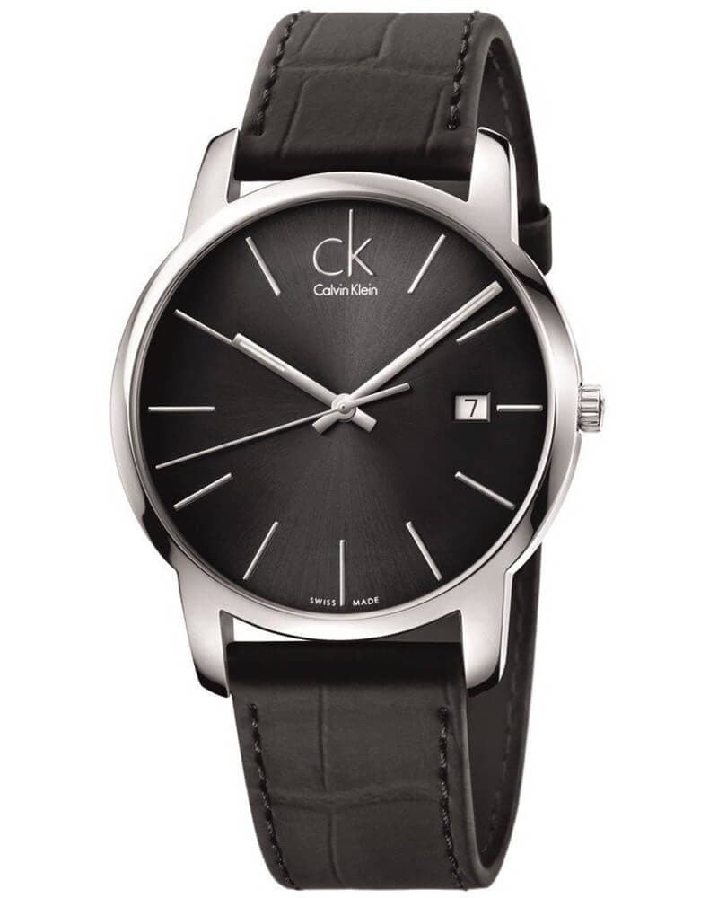 Calvin Klein City men's watch with black dial and silver-tone case