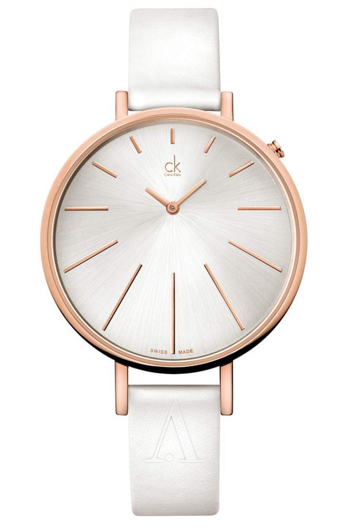 Calvin Klein Equal K3E236L6 ladies watch with white dial and rose gold case