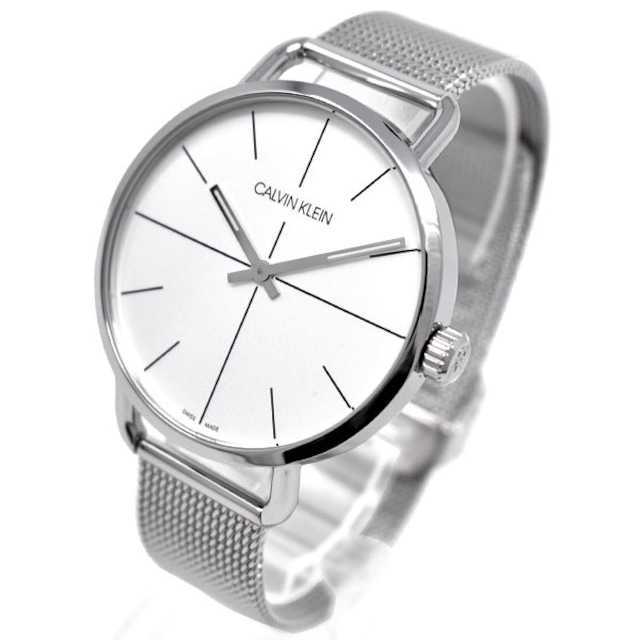 Calvin Klein Even ladies watch featuring silver dial and stainless steel mesh bracelet