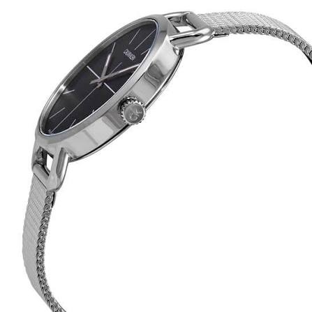 Calvin Klein Even women's watch worn on wrist with mesh bracelet