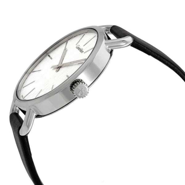 Side profile of Calvin Klein Even watch showing case depth and strap attachment