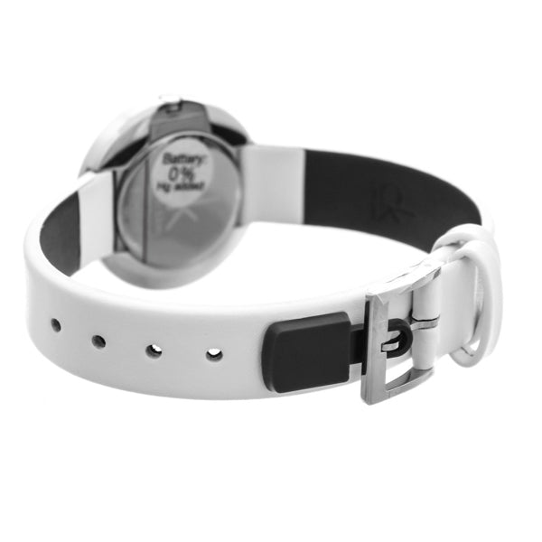 Calvin Klein Firm women's watch with minimalist silver dial and white strap